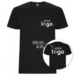 T-shirt mixte Roly® – Noir recto verso