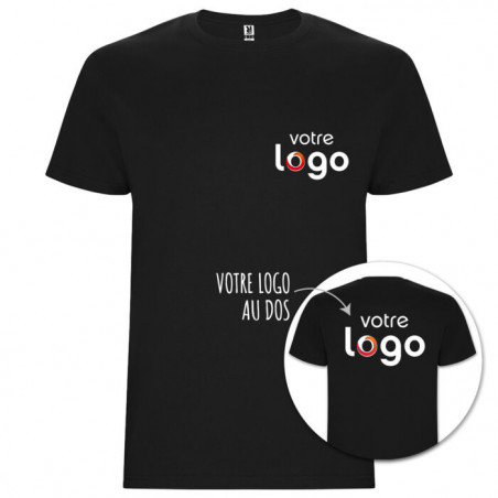 T-shirt mixte Roly® – Noir recto verso