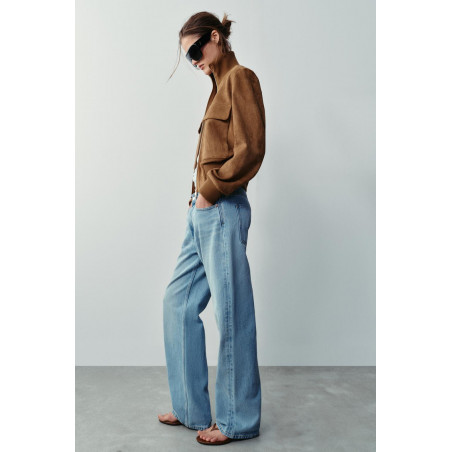 FAUX SUEDE BOMBER JACKET