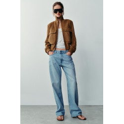 FAUX SUEDE BOMBER JACKET
