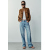 FAUX SUEDE BOMBER JACKET