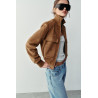 FAUX SUEDE BOMBER JACKET