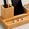 organiseur de bureau en bambou